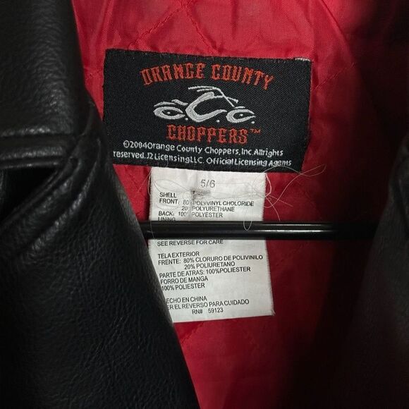 Y2K Orange County Choppers Leather Jacket Kids 5/6 - Picture 7 of 7
